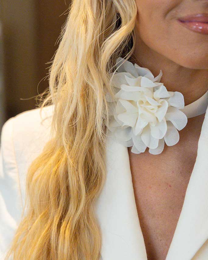 Sydney's Cream Chiffon Flower Choker