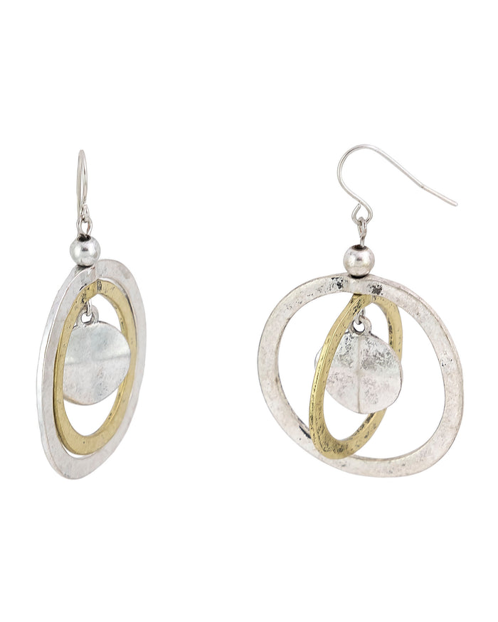 Ruby Rd. - Two-Tone Metal Works Orbital Hoop Earrings