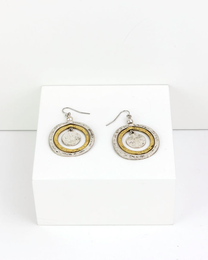 Ruby Rd. - Two-Tone Metal Works Orbital Hoop Earrings