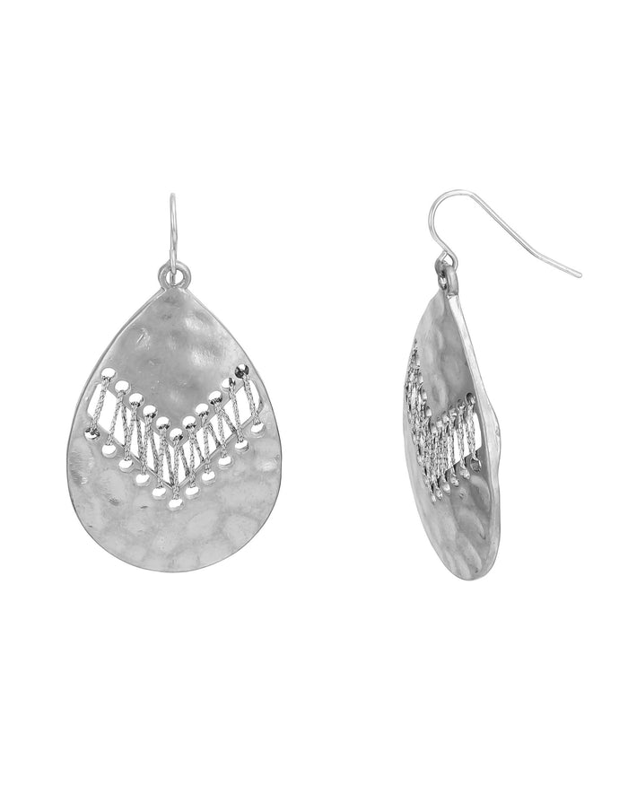 Ruby Rd. - Silver Drop Teardrop Earrings