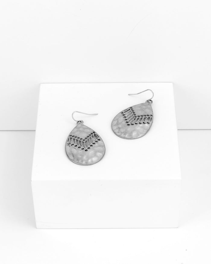 Ruby Rd. - Silver Drop Teardrop Earrings