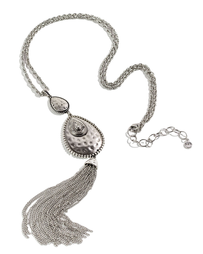 Ruby Rd. - Silver Tassel Necklace