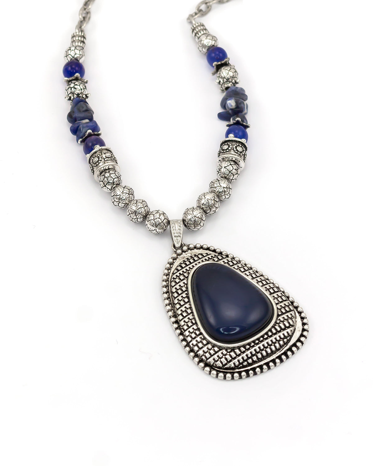 Ruby Rd. - Blue Teardrop Pendant Necklace