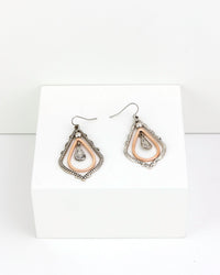 Ruby Rd. - Two-Tone Orbital Textured Teardrop Earrings