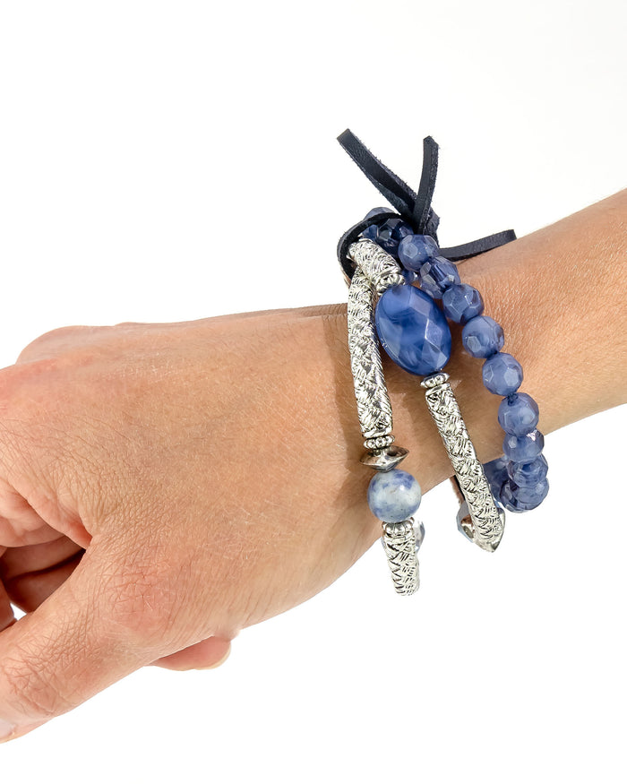 Ruby Rd. - Blue Three Row Bracelet