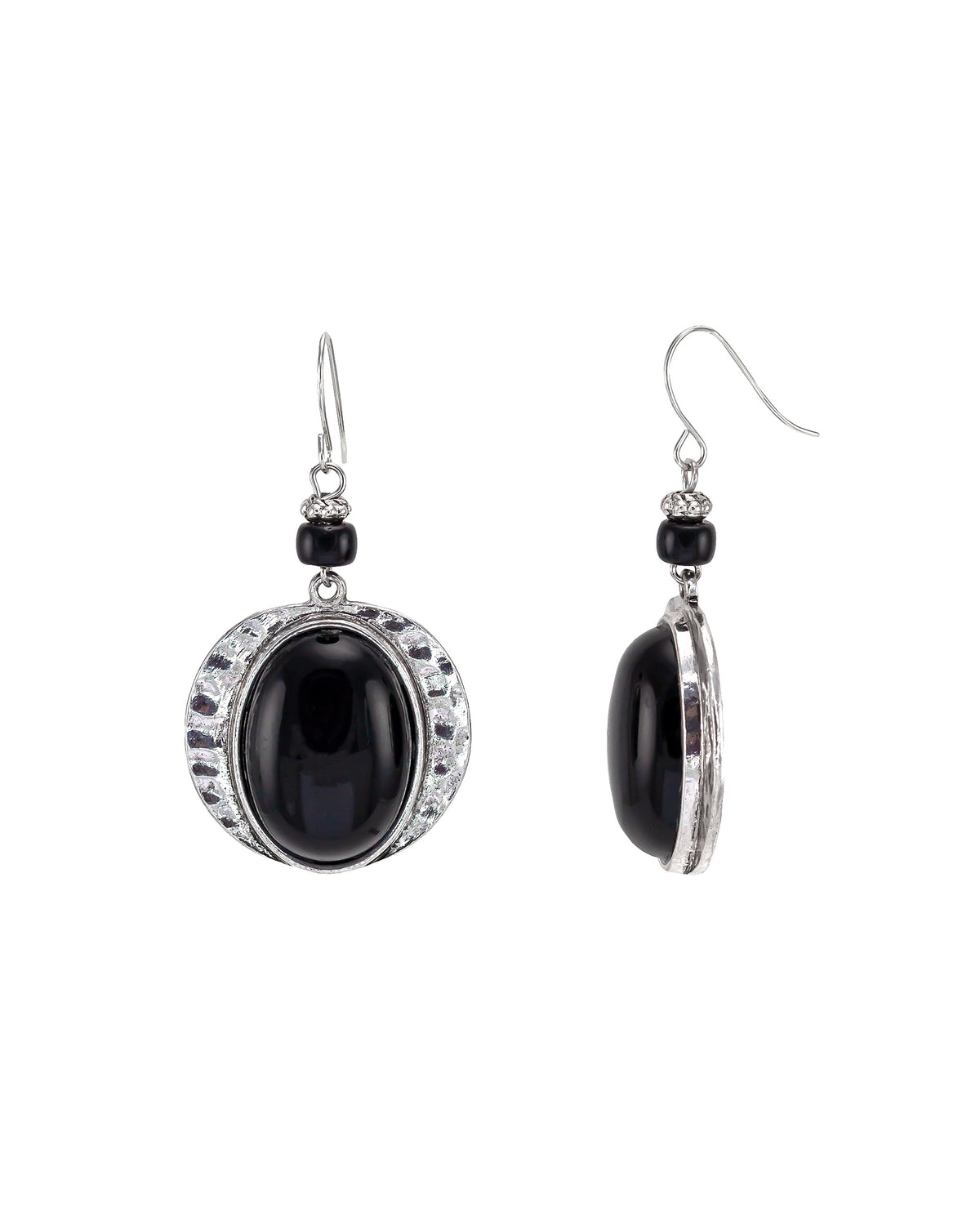 Ruby Rd. - Large Black Cab Drop Earrings