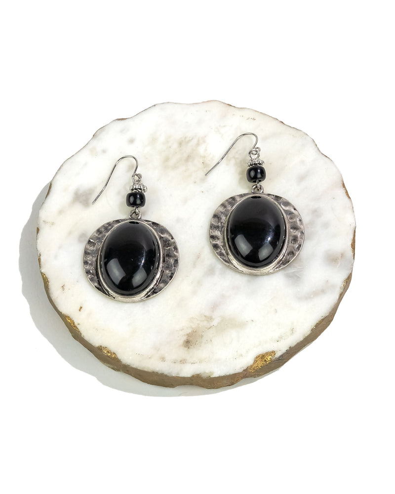 Ruby Rd. - Large Black Cab Drop Earrings