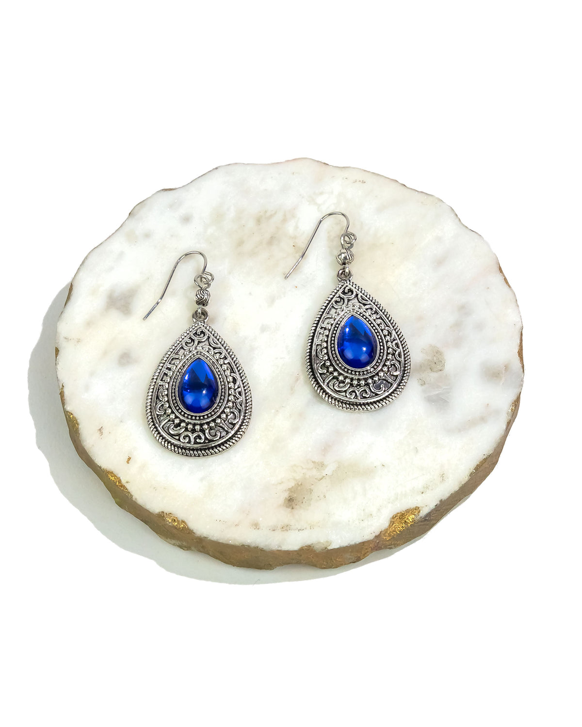 Ruby Rd. - Multi-blue Teardrop Earrings