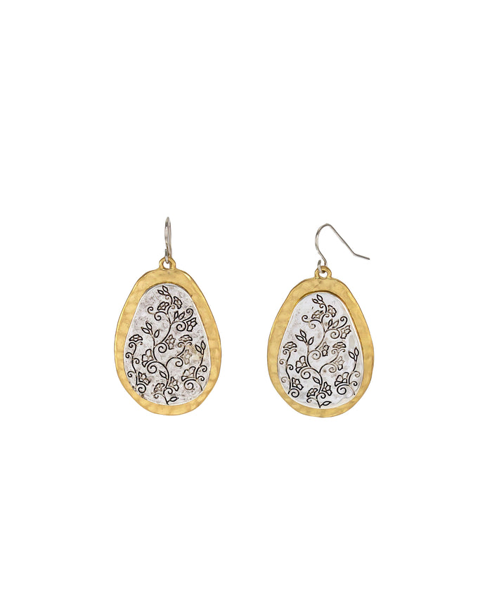 Ruby Rd. - Two-Tone Drop Earrings