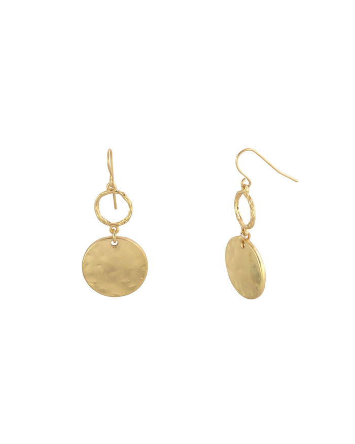 Ruby Rd. - Gold-tone Open Ring Disc Drop Earrings