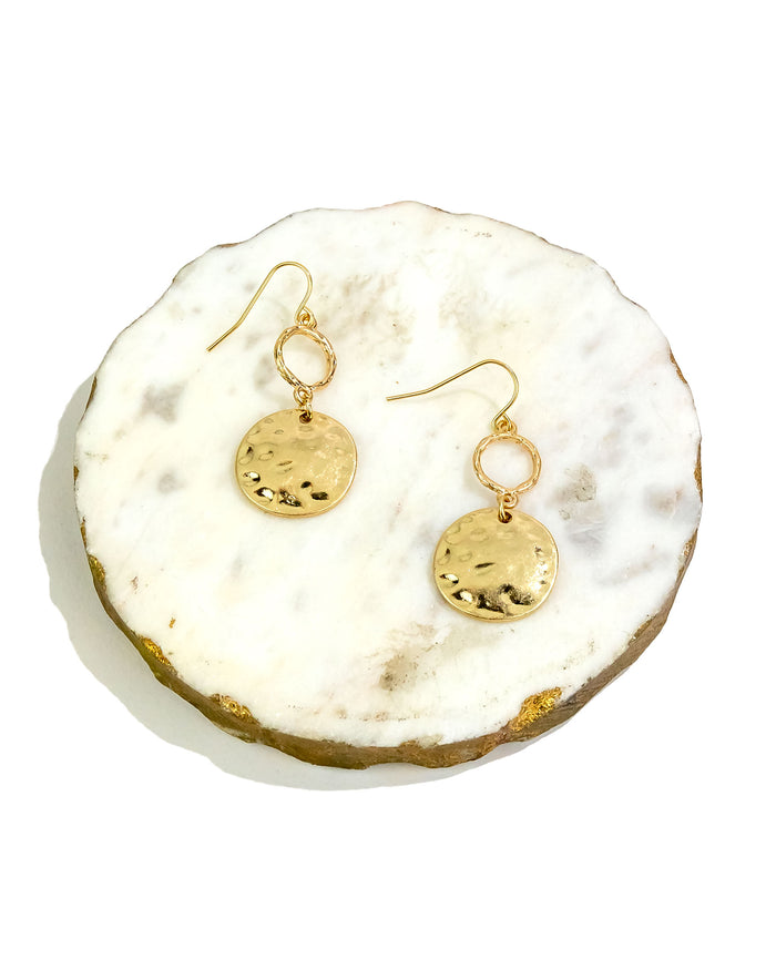 Ruby Rd. - Gold-tone Open Ring Disc Drop Earrings