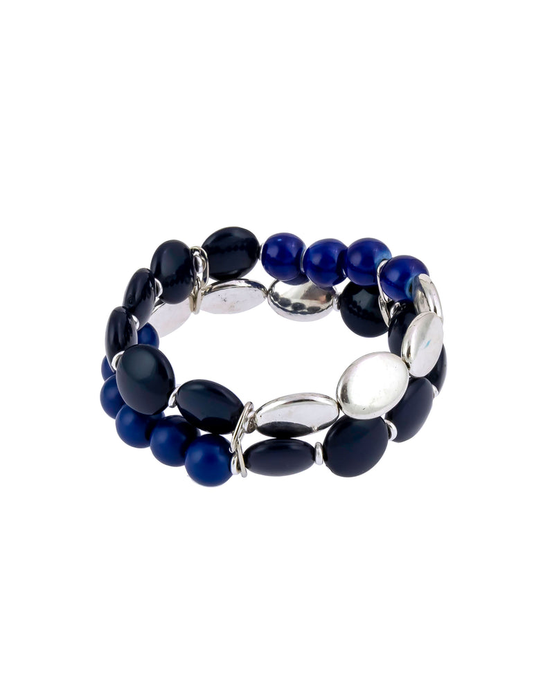 Ruby Rd. - Blue Two Row Stretch Bracelet