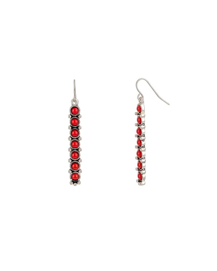 Ruby Rd. - Red Bar Dangle Earrings