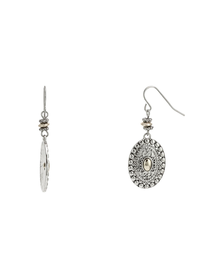 Ruby Rd. - Small Oval Textured Drop Earrings