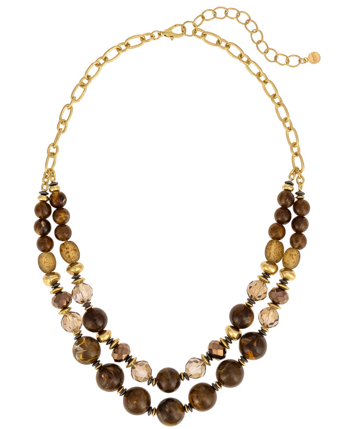 Ruby Rd. - Double Row Beaded Statement Necklace