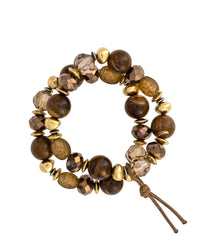 Ruby Rd. - Golden Earth Beaded Bracelet Set