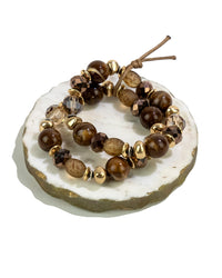 Ruby Rd. - Golden Earth Beaded Bracelet Set