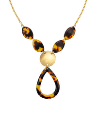 Dauplaise Jewelry - Tortoise Open Teardrop Pendant Necklace