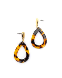 Dauplaise Jewelry - Tortoise-Print Pear Drop Earring