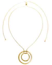 Dauplaise Jewelry - Long Gold-tone Metal Pendant