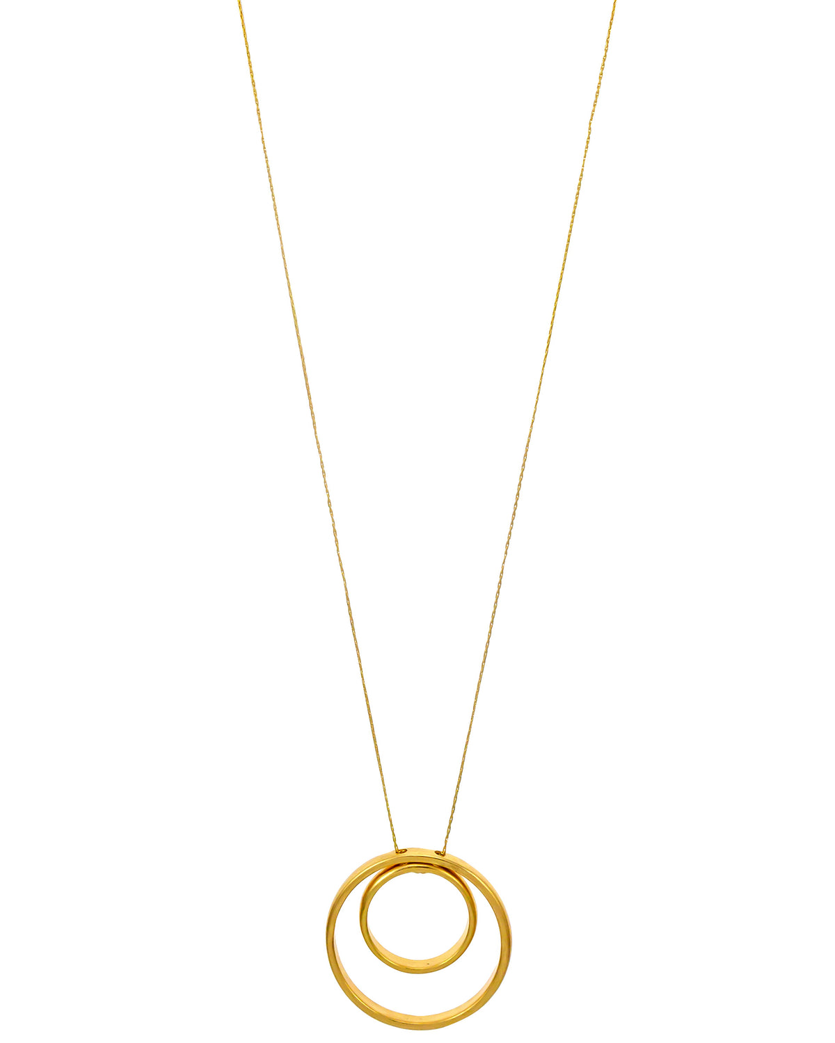 Dauplaise Jewelry - Long Gold-tone Metal Pendant