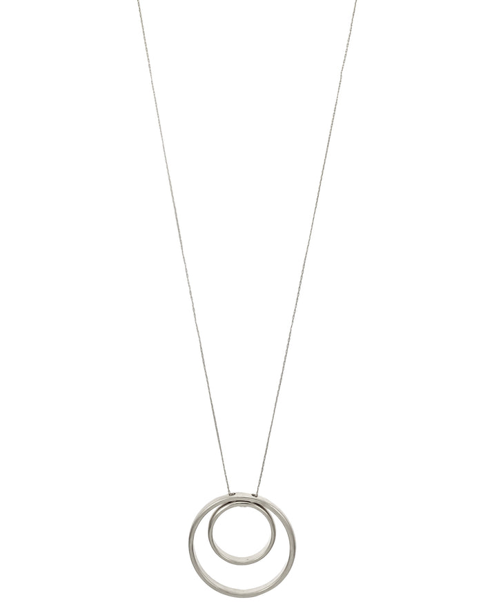 Dauplaise Jewelry - Long Silver-tone metal pendant