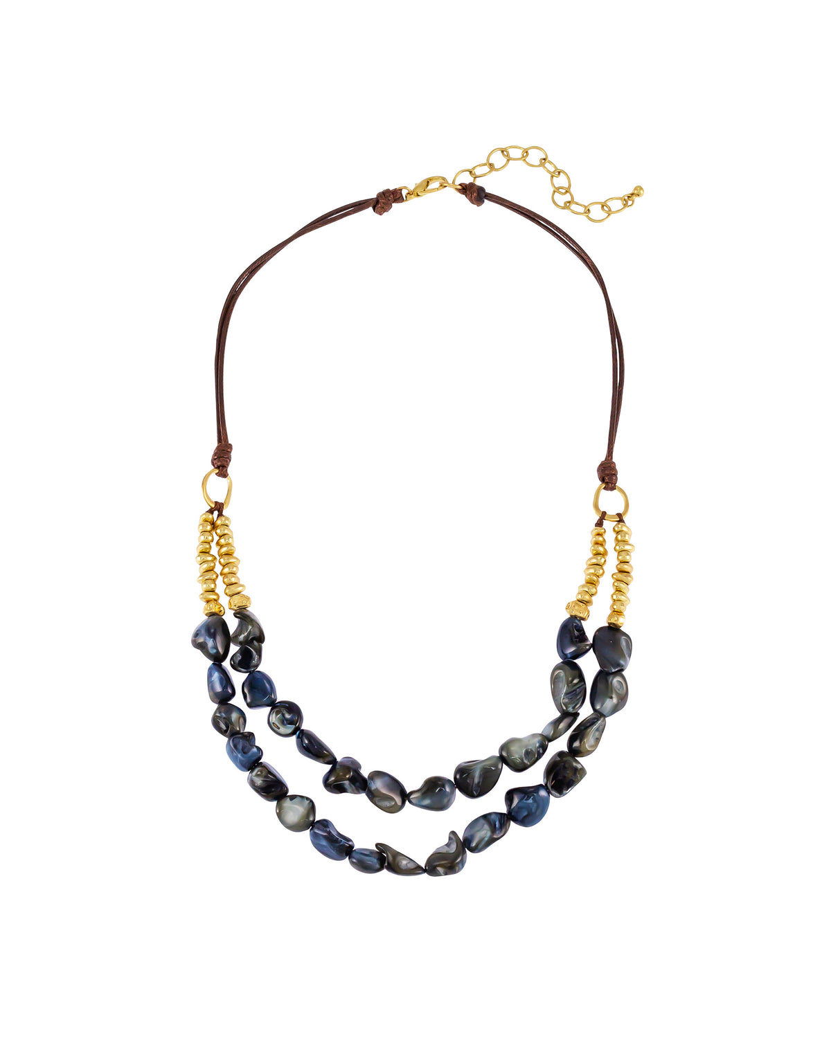 Dauplaise Jewelry - Blue Shell Double Row Necklace