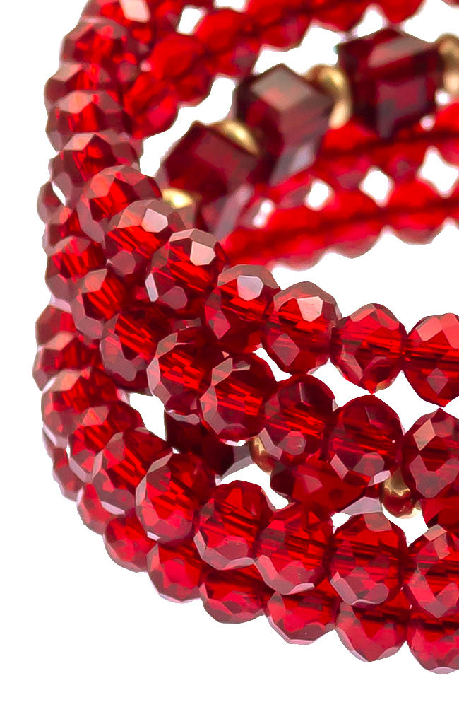 Dauplaise Jewelry - Red Stone Cuff Bracelet