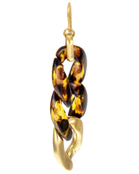 Dauplaise Jewelry - Tortoise-Print Link Drop Earrings